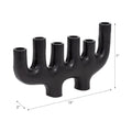 Black candle holder with dimensions on a white background