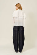 Capelet Layered Sheer Blouse