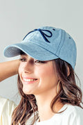 Bow Baseball Cap in Denim