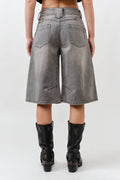MAP3098 DENIM BERMUDA SHORTS WITH YOKE SEAM: CREAM / M