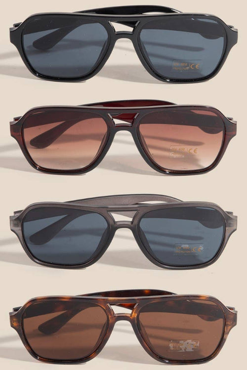 Modern Plastic Aviator Frame Sunglasses Set: ASSORTED