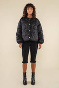 Nubi Black Boxy Quilted Jacket