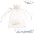 French Amie Crown Wave Small 2.5” Cellulose Handmade Interlocking Hair Claw: Silver Onyx Grey