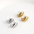 Small Croissant Huggies - Waterproof 18k Gold Dome Earrings: Gold