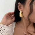 HIGH-GRADE STAINLESS STEEL WATER DROP EARRINGS_CWMM3195: Silver / (OS) 1