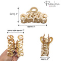 Parcelona French Love Medium 3" Cellulose Acetate Hair Claw Clip for Women: Blue