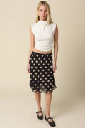 Black Polka Dot Slip Skirt
