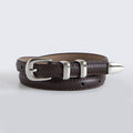 Simple Elegant Slim Leather Belt MK2LEEP6W6JBT91: Black
