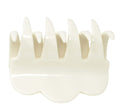 French Amie Crown Wave Small 2.5” Cellulose Handmade Interlocking Hair Claw: Silver Onyx Grey