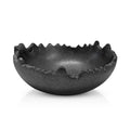 Black Round Torn Edge Textured Bowl