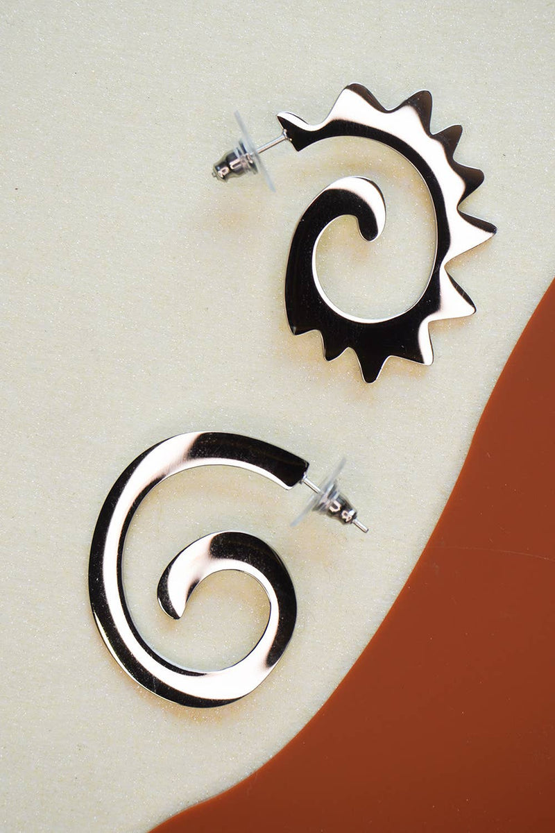 Caracol & Espiral silver hoops
