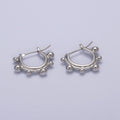 Gold Beaded Hoops, Ball Hoop Earring, Gold Ball Hoop, Gold Filled Earrings, Silver Hoop, Boho Hoop Earring T-276: Silver