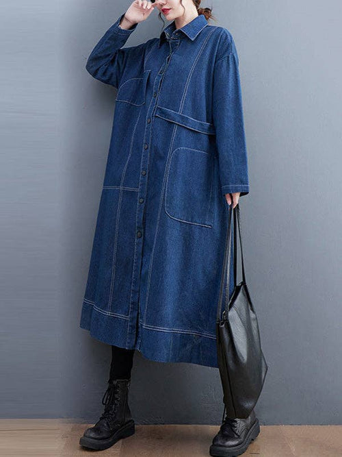 Dark Denim Trench Coat