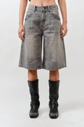 MAP3098 DENIM BERMUDA SHORTS WITH YOKE SEAM: CREAM / M
