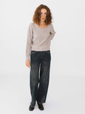 Black Vintage Style Straight Leg Denim Jeans