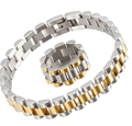 Roll X- Watch band Ring- Stainless steel 14K: Yellow Gold / 7