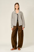 AJP6166 UTILITY BARREL WAIST TIE CARGO PANTS: KAHKI / S-M-L (2-2-2)