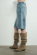 MAP3098 DENIM BERMUDA SHORTS WITH YOKE SEAM: CREAM / L