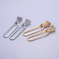 Rectangular Oblong Link Dangle Drop Stud Earrings in Gold & Silver | AB164 AB165: Silver
