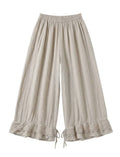 4029 WIDE COTTON PANTS WITH EYELET EMBROIDERY: ROYAL