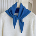 Pure Wool Knit Triangle Scarf Multi-Use_CWOV00279: DARKBLUE / (OS) 1
