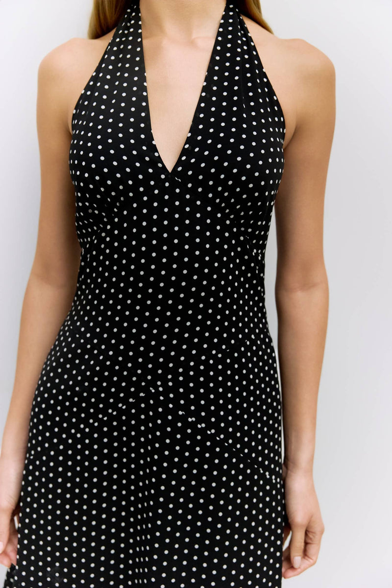 close up of black and white dress