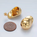 16k Gold Filled Hammered Dome Hoop Earrings | V-071 V-072: Gold