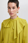 Key Lime Asymmetrical Ruffled Blouse by Touche