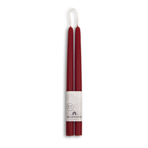 Beeswax Taper Candles – Dripless & Handmade in USA: Burgundy / 12"