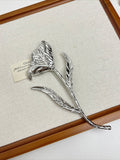 Vintage Oversized Metal Leaf Flower Brooch N6B013: Gold