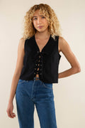 Parker Eyelet Lace Up Vest