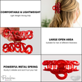 Parcelona French Love Medium 3" Cellulose Acetate Hair Claw Clip for Women: Red