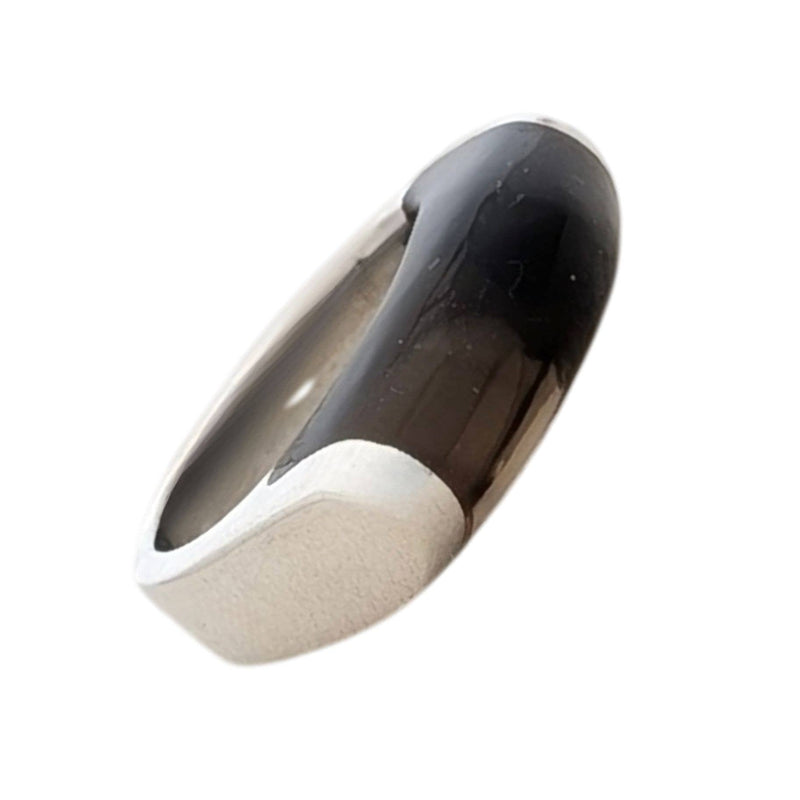 SALE Tubular Smoky Quartz Sterling Silver Ring: 6.5