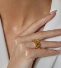 Roll X- Watch band Ring- Stainless steel 14K: Yellow Gold / 7