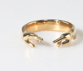 The Hug Ring- Stainless Steel Gold Ring 18K Gold- Hand: 6