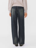 Black Vintage Style Straight Leg Denim Jeans