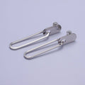 Rectangular Oblong Link Dangle Drop Stud Earrings in Gold & Silver | AB164 AB165: Silver