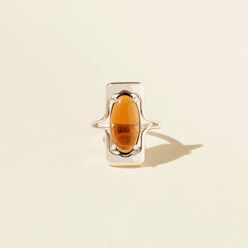 Walton Ring - Brown: Sterling Silver / 8