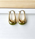 18k Gold Plated Circle Green Stone Earrings: Gold / 18k Gold Plated Brass