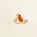Walton Ring - Brown: Gold Plated / 7