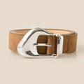 Ornate Buckle Suede Leather Belt