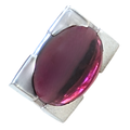 SALE Large Unisex Garnet Sterling Silver Statement Ring: 7