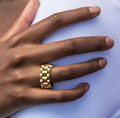 Roll X- Watch band Ring- Stainless steel 14K: Yellow Gold / 7