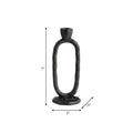 Black candle holder with dimensions labeled on a white background