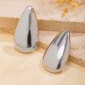 HIGH-GRADE STAINLESS STEEL WATER DROP EARRINGS_CWMM3195: Silver / (OS) 1