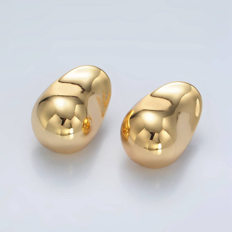 16k Gold Filled Hammered Dome Hoop Earrings | V-071 V-072: Gold