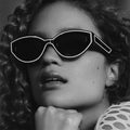 Cat Eye Outlined Sunglasses