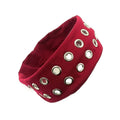 Elastic Fabric With Eyelets Punk Headwrap_CWAHA6306: Black / (OS) 1