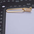 Rectangular Oblong Link Dangle Drop Stud Earrings in Gold & Silver | AB164 AB165: Silver