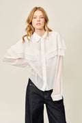 Capelet Layered Sheer Blouse
